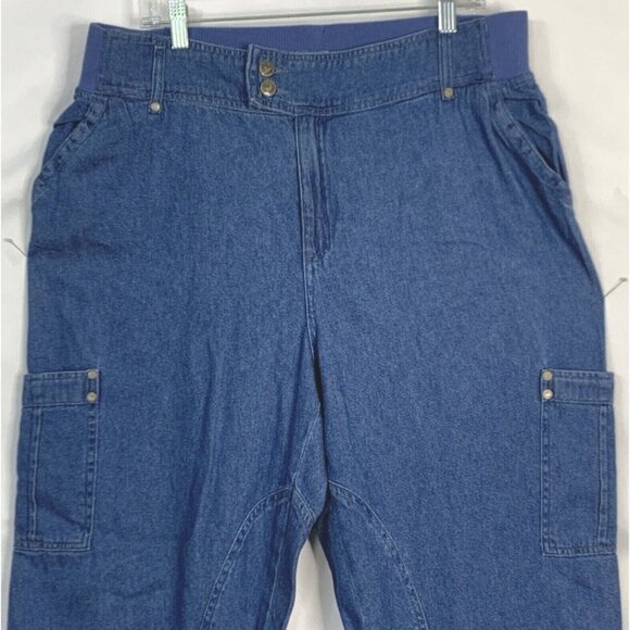 Woman Within NWOT Double Button Front Comfort Waist Cargo Jean Sz 20 Tall Womens - Picture 6 of 16